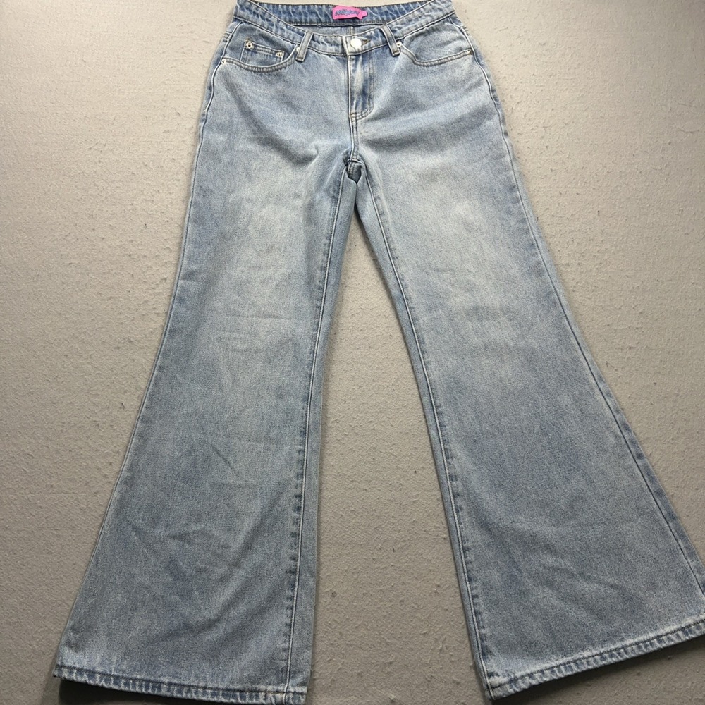 Edikted‎ Super Wide Leg Jeans Womens Small Light Wash Baggy Skater Trendy Flare